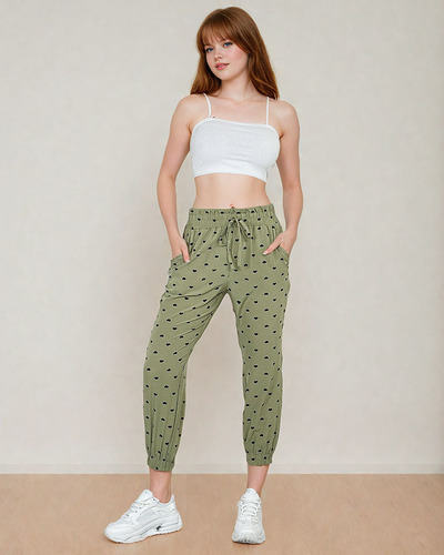 Royalfashion Women's fabric pants with hearts