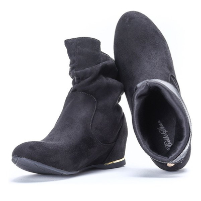 Black boots on covered heel Harmoni - Footwear