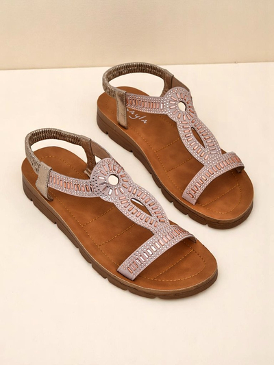 Royal Fashion Women's Ava Shine sandals with decorative straps