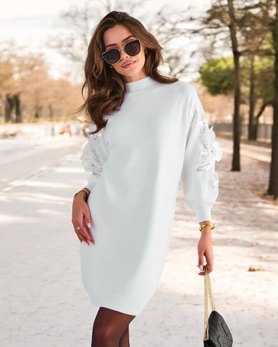 Royalfashion Women's sweater dress mini with decorative sleeves