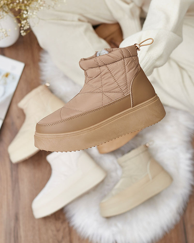 Royalfashion Women's slip-on snow boots in brown color Armeda