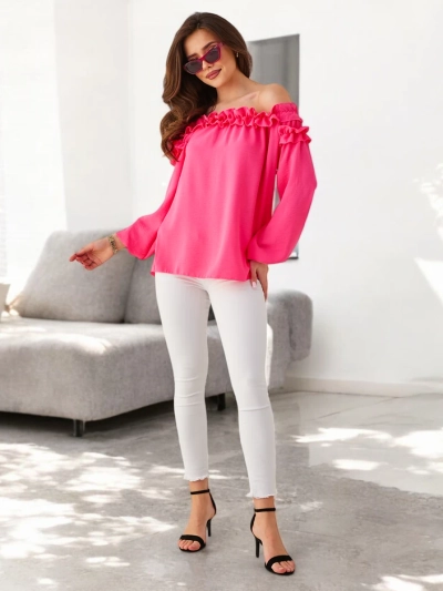 Royalfashion Women's off-the-shoulder blouse with ruffles