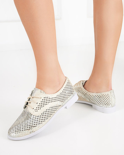 OUTLET Light green women's openwork half shoes Kotniso - Footwear
