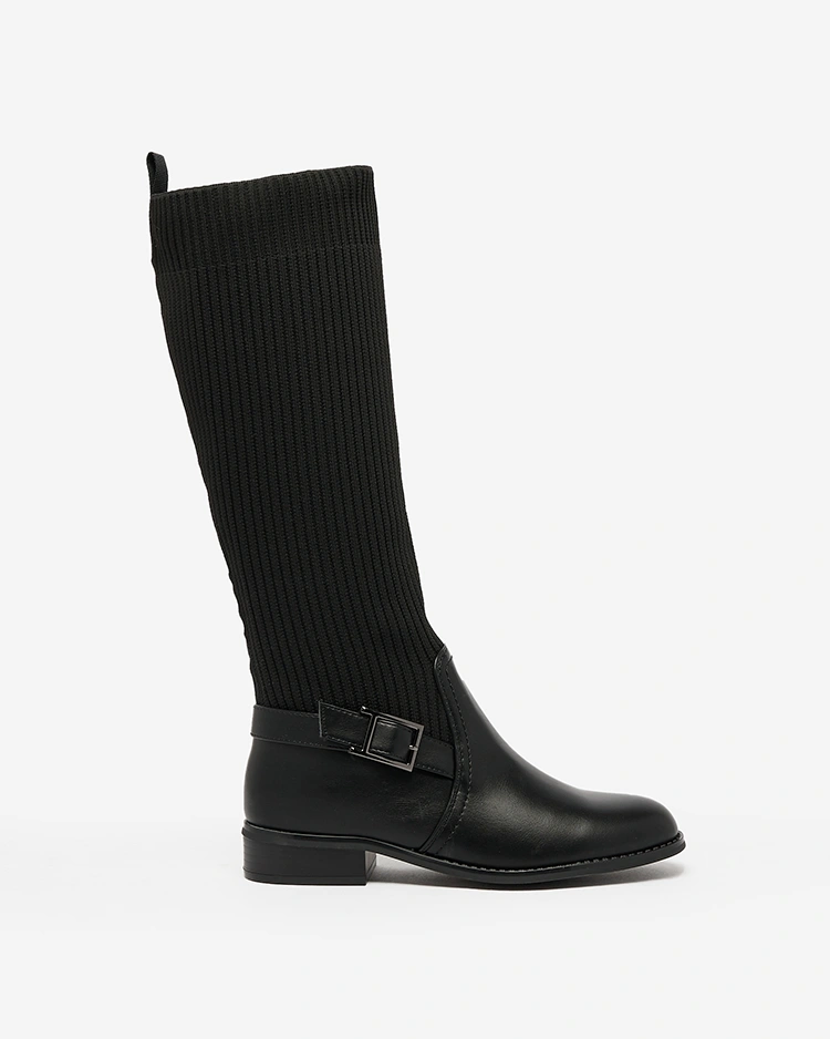 Royalfashion Черные женские высокие сапоги Calicea