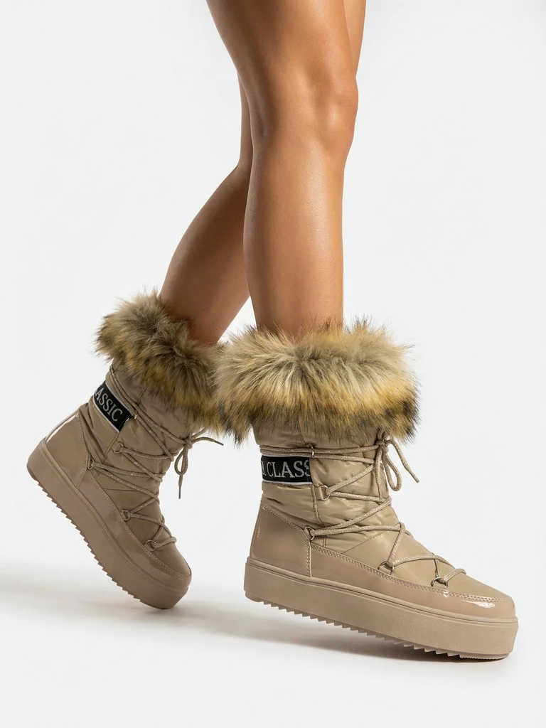 Royalfashion Светло-коричневые ботинки-слипы a'la snow boots for women Gomllo