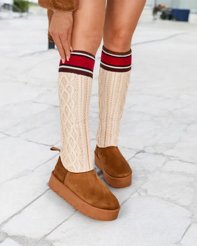 Royalfashion Women's snow boots with a sock-like shaft Kokumi