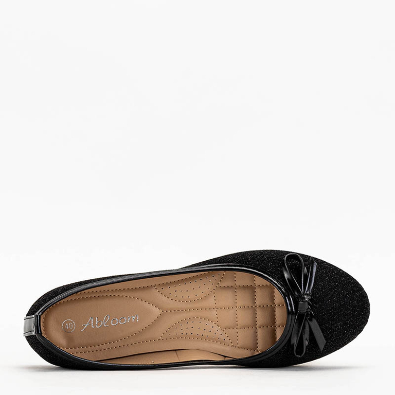 Women's black shimmering ballerinas Klerosi - Footwear