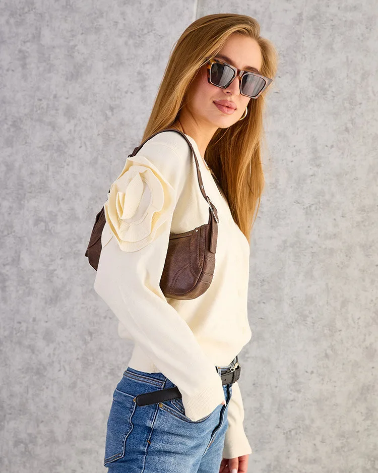 Женский свитер с расстегнутыми пуговицами Royalfashion