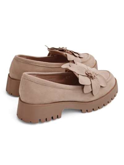 Женские мокасины Royalfashion из экозамши с цветком Floverse