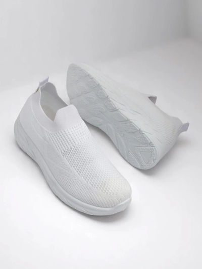 Royalfashion Women's White Slip-On Sports Shoes