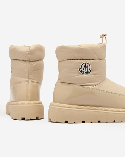 Royalfashion Women's slip-on snow boots in beige color Ireda