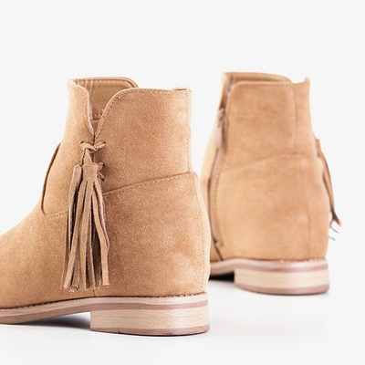 Light brown women's boots on an indoor wedge Drezden - Footwear