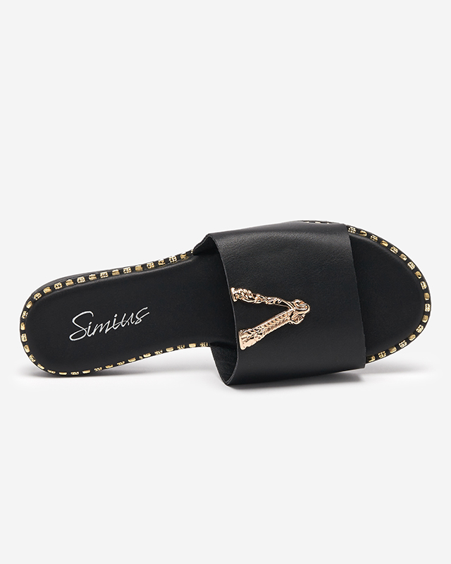 Visuals black women's slippers - Footwear