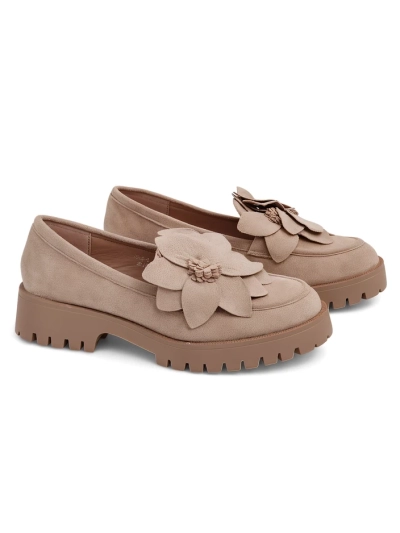 Женские мокасины Royalfashion из экозамши с цветком Floverse