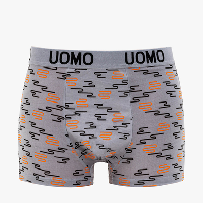 Light gray men's boxer shorts with print - Underwear