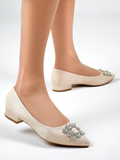 Royalfashion Women's ballet flats a'la satin with a decorative buckle Legant
