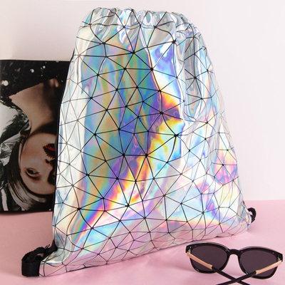 Silver Holographic Sack Backpack - Accessories