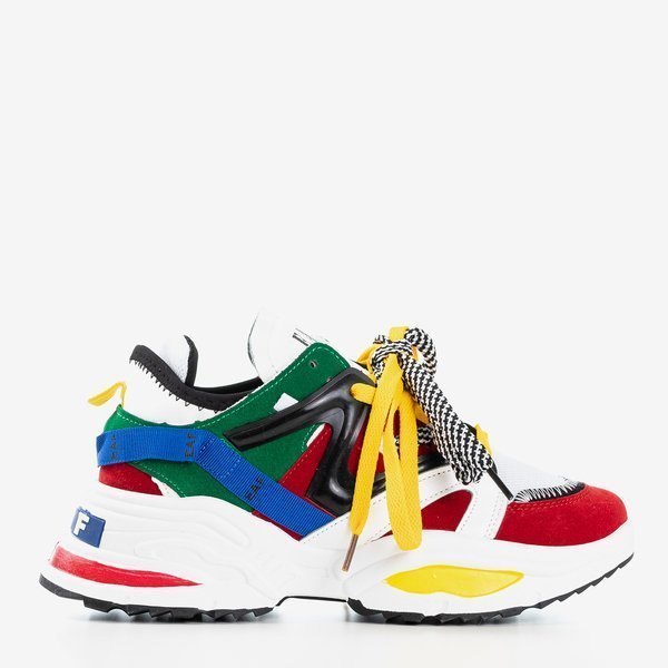 OUTLET Multicolored women's sneakers with a thick sole Eafi - Footwear
