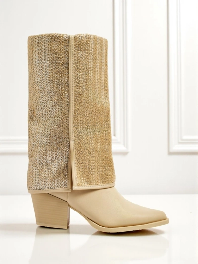 Women's Eco-Leather Heeled Ankle Boots with Decorative Upper Virelia