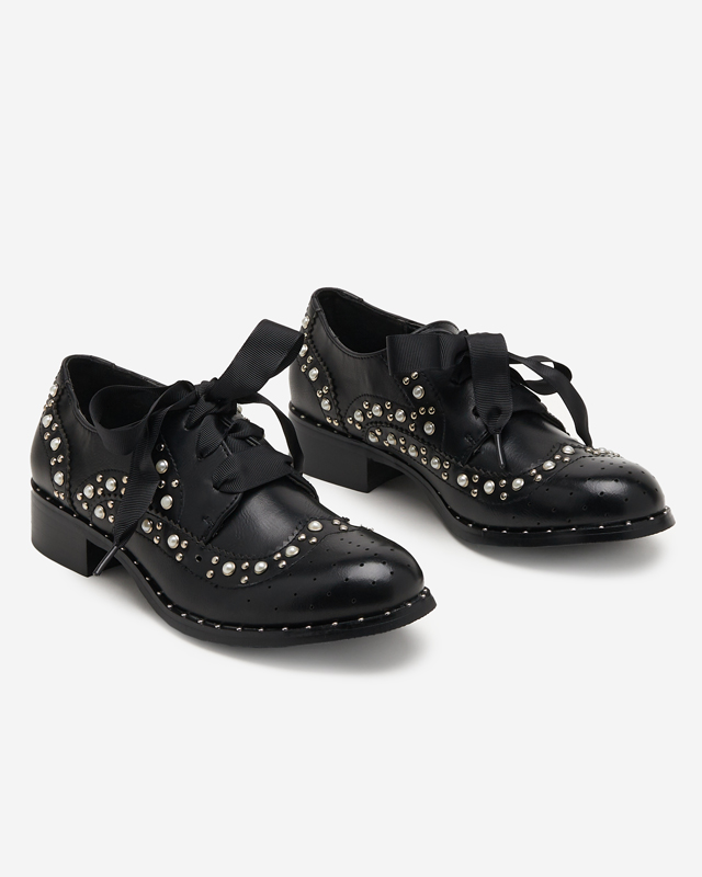 Black women's shoes with pearls Savhirda - Footwear