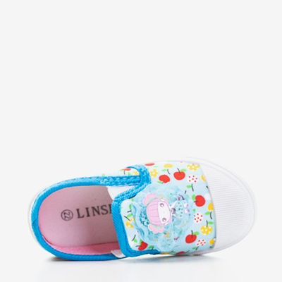 Blue children's sneakers with Kella decoration - Footwear