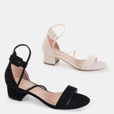 Black women's sandals on a low post Asoka - Shoes