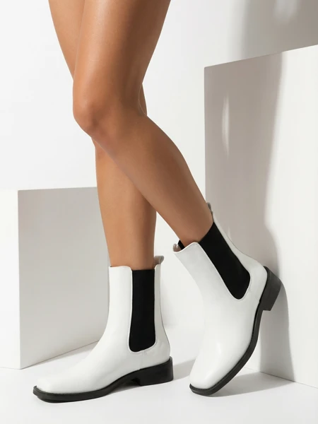 Astra Women's Ankle Boots White Leather Elegant for Autumn