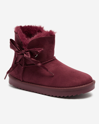 OUTLET Maroon women's snow boots with bow Rimms- Footwear