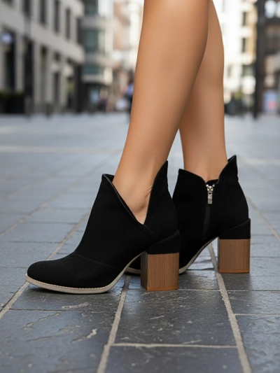 Черные женские ботильоны с вырезами Cintura - Обувь