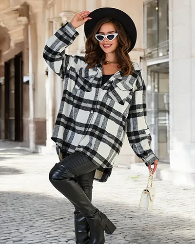 Royalfashion Женское хлопковое пальто-рубашка