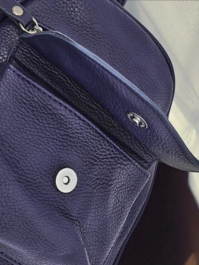 Callista women's backpack by Królewska Moda, ecological leather, navy blue