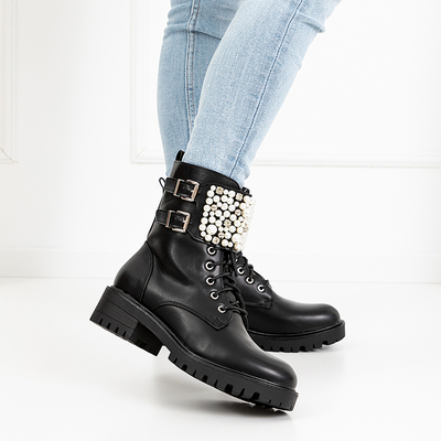 Black boots with pearls Mais - Footwear