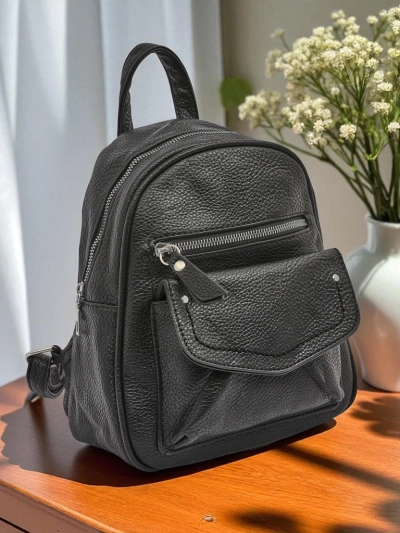 Plecak damski Astrea Królewska Moda ze skóry ekologicznej czarno-biały