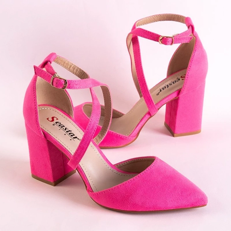 OUTLET Neon pink pumps on the Baressa post - Footwear