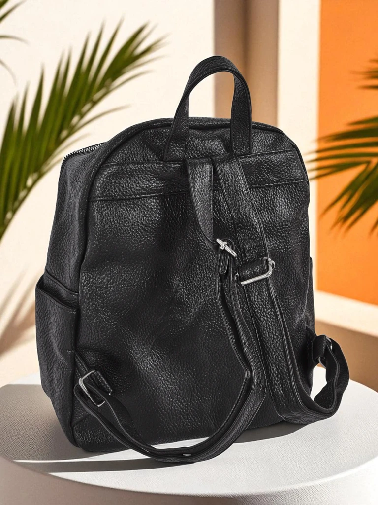 Punutud Naiste Seljakott AURELIA by Królewska Moda Öko-nahast Must