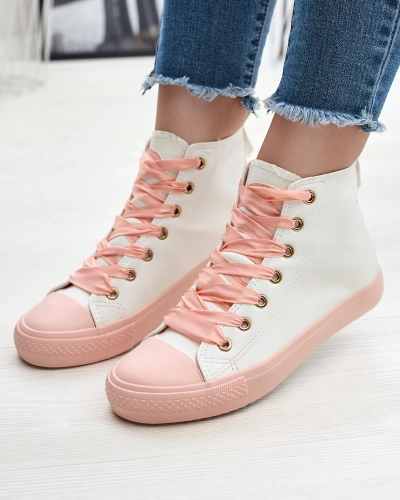 White-Pink Women's Sports Sneakers Macako- Footwear