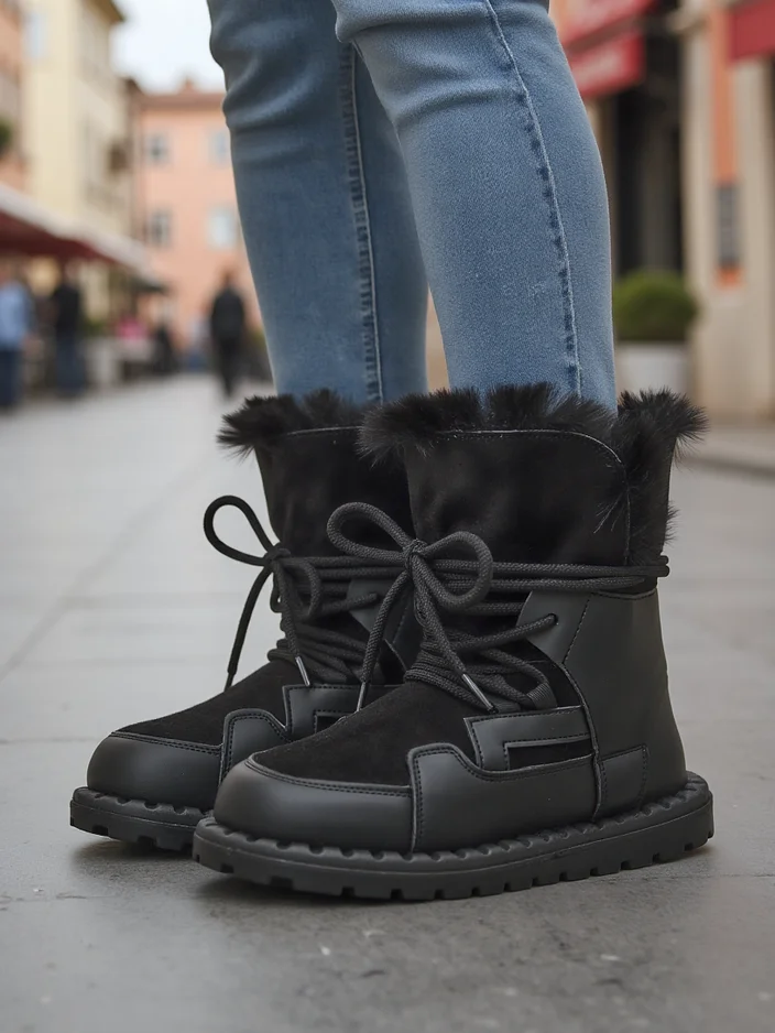 Royalfashion Women's Lace-Up Snow Boots Viovi