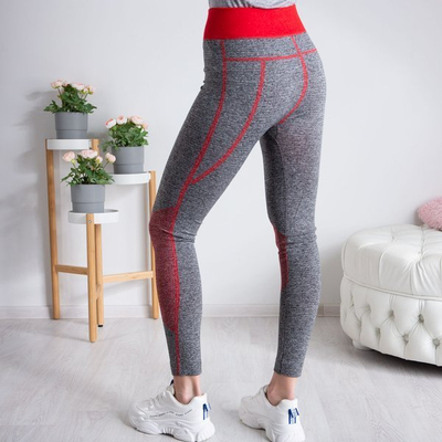 Gray gaiters with red inserts - Pants 1