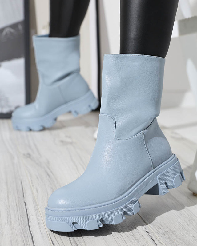 Zili sieviešu slip-on zābaki ar Mekira izolāciju - Apavi