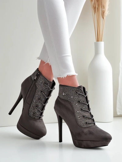 Royalfashion Women's ankle boots with rhinestones Efelolo