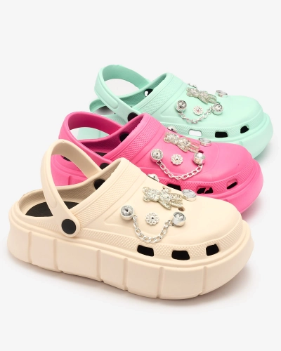 Royalfashion Бежевые женские резиновые шлепанцы Kooranza