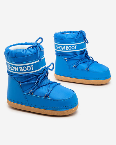 Royalfashion Blue women's snow boots with welt Soblesia