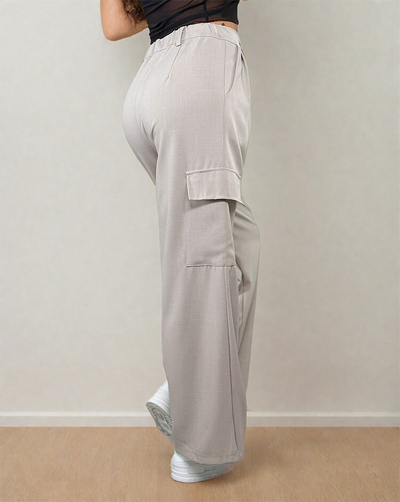 Royalfashion Sieviešu platās bikses ar kabatām