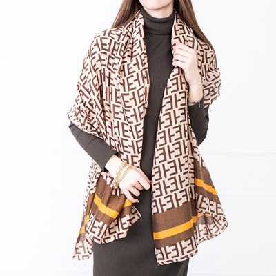 Patterned camel scarf for women - Accessories
