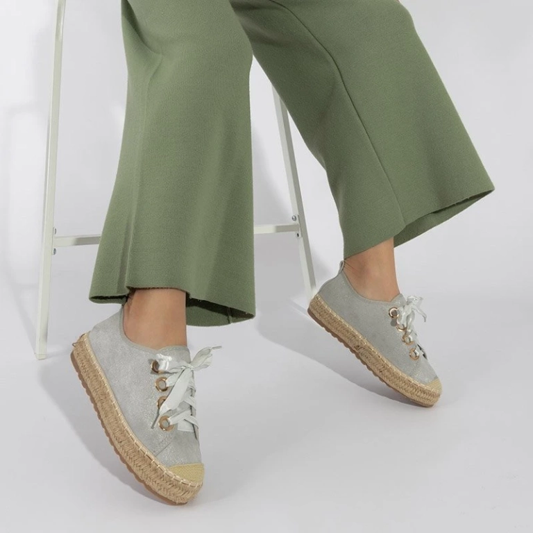 Gray women's sneakers a'la espadrilles Naoko - Shoes