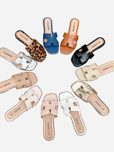 Royalfashion Women's flat-soled flip-flops Eval