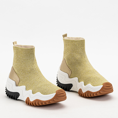 Gold Women's Tenera Glitter Thread Trainers - Footwear