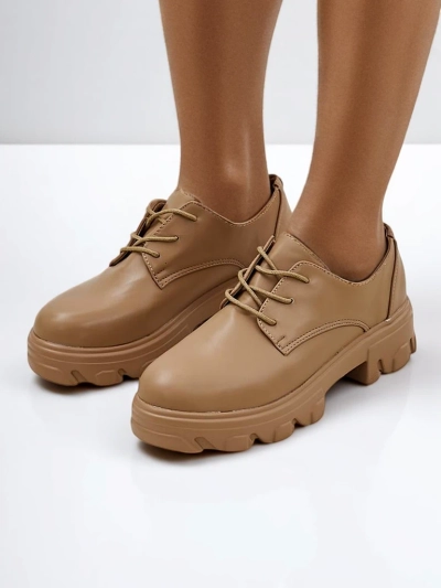 Royalfashion Women's lace-up shoes with a thicker sole Gofey