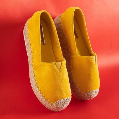 Women's yellow espadrilles on the Erolova platform - Shoes