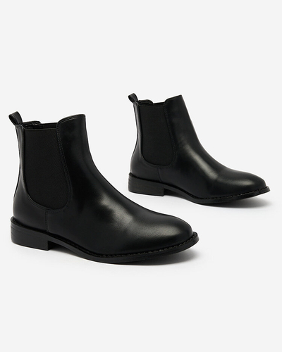 Royalfashion Черные женские сапоги а'ля штиблеты с украшениями Ederte